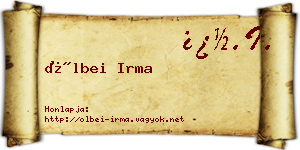 Ölbei Irma névjegykártya